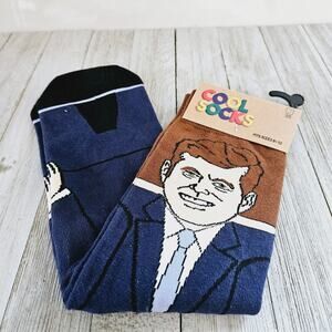 Size 9-12 John F. Kennedy JFK Blue & Multicolored Cool Socks